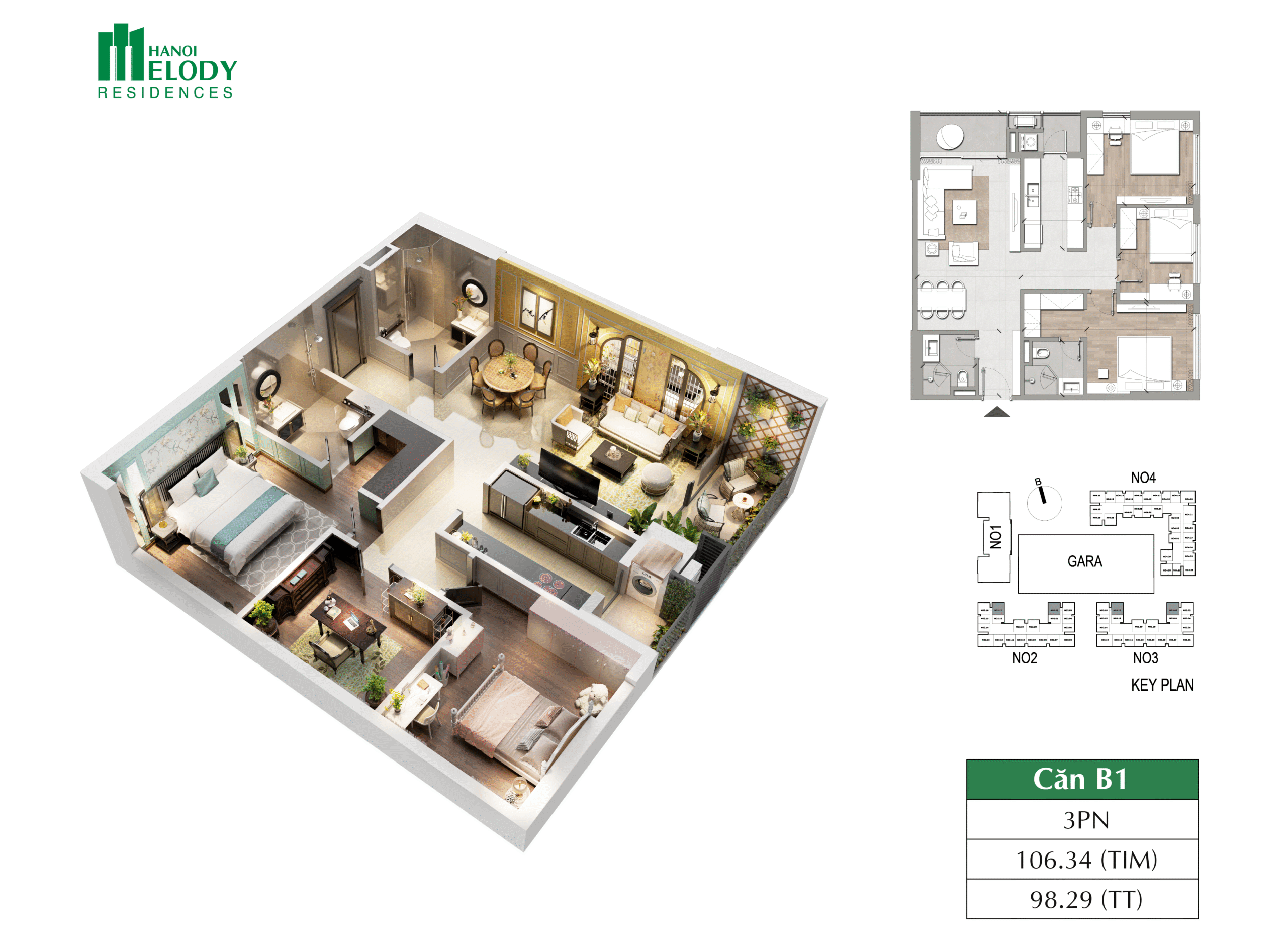 Chung cư Melody Linh Đàm 26 HMR B1 Indochine 3PN scaled e1759459249387
