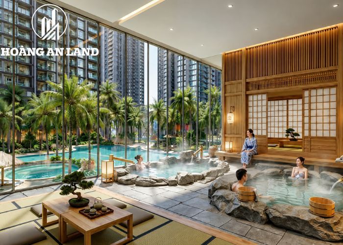 Hệ thống khoáng nóng chuẩn onsen giúp cư dân tận hưởng trải nghiệm thư giãn