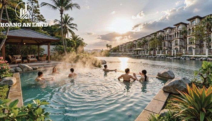 Khoáng nóng onsen, cảnh quan xanh và hệ tiện ích wellness giúp cư dân duy trì nhịp sống thư thái