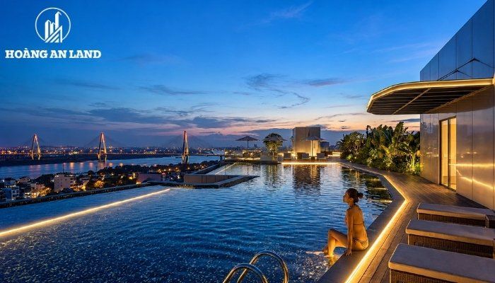 Sunshine River Park sở hữu bể bơi vô cực hướng sông Hồng