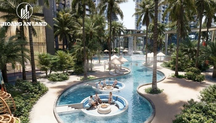 Alumi Garden Pool và lõi cảnh quan xanh nội khu