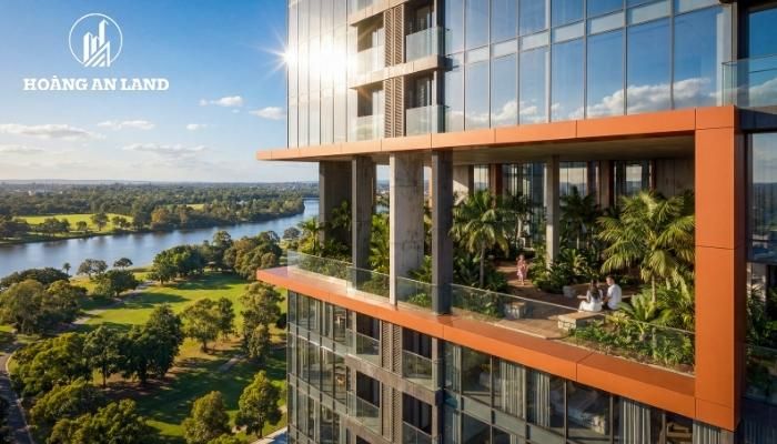 Sky Garden tầng 20 và khoảng xanh giữa tầng không