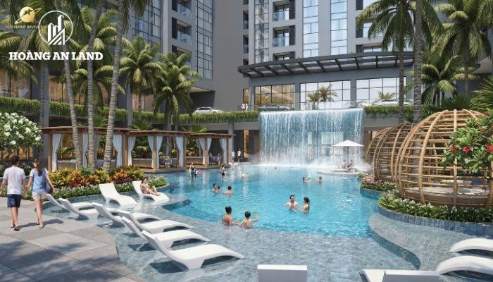 Sunshine River Park phát triển mô hình sống khép kín với hệ thống tiện ích được bố trí từ khối đế đến các tầng cao